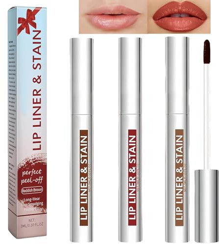 Peel-Off Lip Stain Tattoo Set - 3 Vibrant Colors, Matte & Waterproof Lip Liner Pencils. Highly Pigmented, Transfer-Proof, Long-Lasting Makeup. Easy Removable Lip Liner Set for Bold, Smudge-Free Look