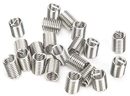FTVOGUE Insert du Fil de Fil 50pcs, Réparation de la Douille de la Douille pour les Trous Métriques et Ce Pouces, en en Acier Inoxydable à Haute Résistance, Peut Basculer entre les Trous Filetés