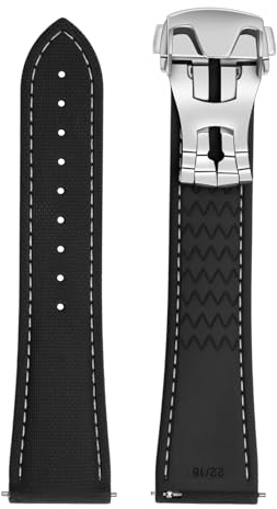 ULLCHRO Uhrarmband 20mm 22mm FKM, Uhrenarmband Herren aus Kautschuk, Wasserdichtes Gummi Armband für Sport, Uhrenarmband