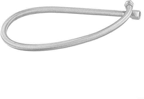 Flexibler Luftkompressorschlauch, Edelstahl, mit Rückschlagventil und Gewindeanschlussrohr für Kompressor-Ansaugrohre, 750 mm