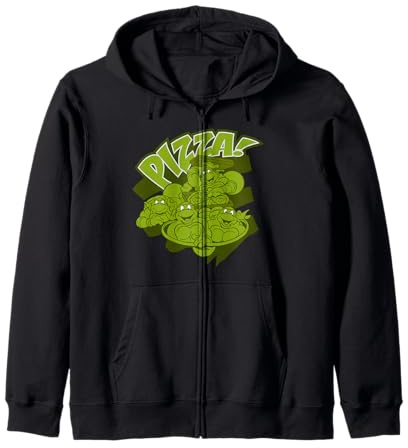 TMNT Turtle Power Best Friends Pizza Time Lol Pose Retro TV Zip Hoodie
