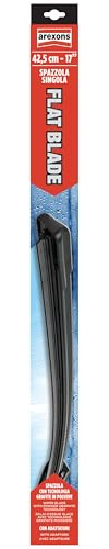 AREXONS - Wischerblatt Flat Blade 42,5 cm mit Adapter-Set für traditionelle Scheibenwischer und neue Generation, Aerodynamisches Design, Graphitgummi, Kunststoffgehäuse mit hoher Widerstandsfähigkeit