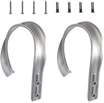 Toddmomy Ganci per Tende in Lega di Alluminio Grigi Set da 2 Ganci Pratici per Cavi Adatti per Camera da Letto Soggiorno Studio e Hotel per Appendere Tende da Casa Fissaggio Stabile