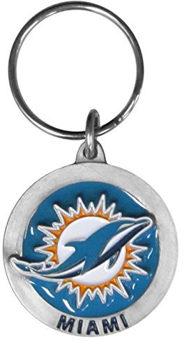 Siskiyou NFL Sports Fan Shop Miami Delfine, geschnitzter Zink-Schlüsselanhänger, Einheitsgröße, Teamfarbe