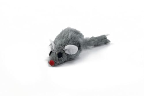 Beeztees 430240 Plüschmaus Kurzhaar, 5 cm, grau