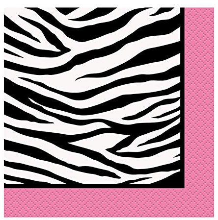 Zebra Print Beverage Napkins, 16ct