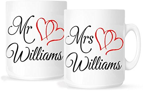 Mr & Mrs Personalised 11oz Mugs (2 Pack)