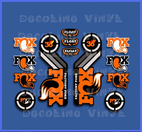 IDIQIB Ecoshirt Fork Fox Float 36 2015 Heritage Dp1087 Stickers Aufkleber Decals Autocollants Adesivi, Orange
