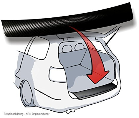 Lackschutzshop Ladekantenschutz passend für VW Caddy, VW Caddy Maxi, VW Caddy Life (4.Generation ab BJ 2015) - 3D Carbon schwarz