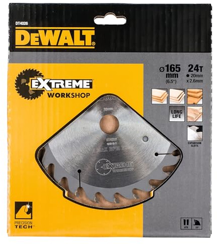 DEWALT DT4026-QZ - Hoja para sierra circular portátil 165x20mm 24D
