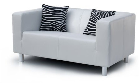 Collection AB 2-Sitzer Sofa Cube 135 x 85 x 65 cm, PU, weiß