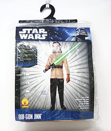 Star Wars Rubies - 17037 Kinder Kostüm - Qui-Gon Jinn - Größe M - enhält: bedruckten Einteiler & Maske