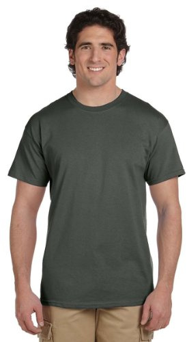 Gildan Men's Seamless Double Needle T-Shirt, Military Green, XXXXX-Large