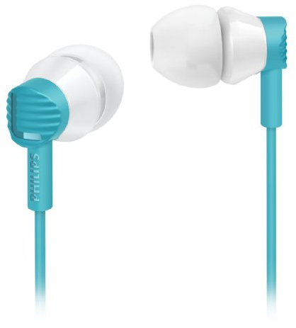 Philips SHE3800TQ/00 In-Ear Headphone, Ergonomic fit, 3 size caps - Turquoise