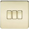 Knightsbridge SF4000PB Screwless 10 A 3-Gang 2 Way Switch, Polished Brass