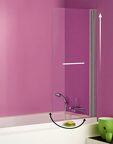 Pare-baignoire ANCOMALIN, 1 volet relevable et pivotant en verre securit transparent 5mm
