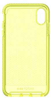 Tech 21 Enterprises Protective Apple iPhone XS Max Case Thin Patterned Back Cover with FlexShock - Evo Check - Neon Yellow