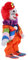 KESOTO Lustige Stehende Porzellan Puppe mit Clown Kostüm, Ornament für Halloween Haus Tisch Dekoration - # 8