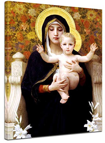 Bilderdepot24 Bild auf Leinwand | William Adolphe Bouguereau - Madonna mit Kind in 30x40 cm als Wandbild | Wand-deko Dekoration Wohnung alte Meister | NEU-180229-30x40-mmk