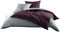Mako Satin Baumwollsatin Wende Bettwäsche Garnitur - viele Farben und Größen (grau - brombeer, 1x 240x220 + 2X 80x80 cm)