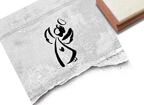 Stempel Weihnachtsstempel Engel - Motivstempel zu Weihnachten Karten Geschenkanhänger Basteln Weihnachtsdeko Tischdeko Geschenk - zAcheR-fineT (klein ca. 20 x 29 mm)