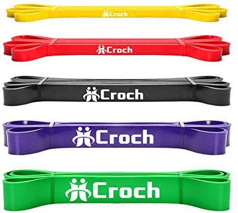 Resistance Bands aus Naturlatex Widerstandsband als Widerstand und Unterstützung für Klimmzughilfe mit Übungsanleitung, Krafttraining und Muskelaufbau (5 Set 01)