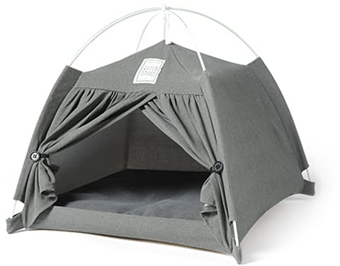 Tipi Zelt Hunde Haustierzelt Haustier Tierbett Katze Hundezelt Abnehmbar Hundebett mit Schlafkissen Katzenzelt Weich Katzenbett Flauschig Welpenbett Kuschelig Haustierbett Kleine Hunde Katze Welpen