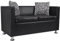 Lechnical 2-Sitzer-Sofa Bettsofa Dreisitzer Wohnzimmersofa Loungesofa Couch Kunstleder Schwarz