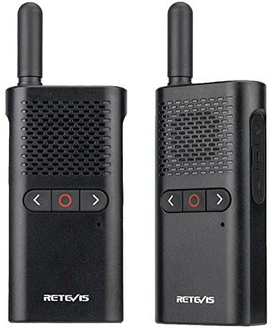 Retevis RB628B Walkie Talkie, Kleines 2-Wege-Funkgerät Wiederaufladbar 1500 mAh Akku, VOX, PMR446 Wandern Professionelles Walkie-Talkie Mini für Reise, Camping (2 Stück, Schwarz)