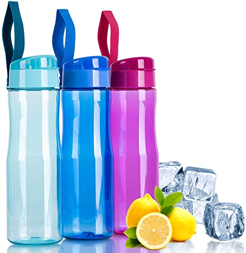 ActivoTex Bouteille d'eau de sport réutilisable en Tritan écologique en plastique rigide pour enfants 750 ml Rose 750 ml
