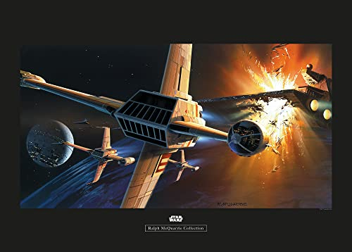 Komar Star Wars Classic RMQ Endor Orbit War - Größe: 70 x 50 cm, Wandbild, Poster, Kunstdruck (ohne Rahmen)