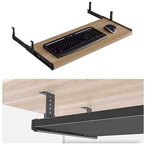 Sliding Keyboard Tray, Wooden Sliding Desk Keyboard Slider, Removable Extension Table Ergonomie Lindert Ermüdung, Verbessert Die Arbeitseffizienz, 54/60/70x27cm, 5 Farben (Farbe : Teak, Größe : 70