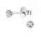 Bungsa Kristall-Ohrstecker mit echtem Kristall LA CRYSTALE 3mm 925 Silber Damen - Black Diamond