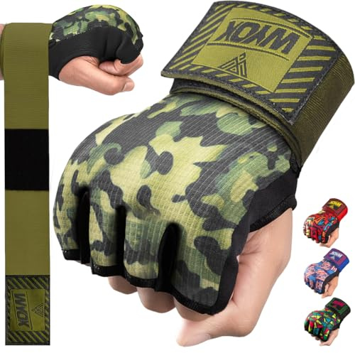 WYOX Boxbandagen Gel Innenhandschuhe für Männer und Frauen, 80 cm, schnelle Handgelenkriemen, gepolsterter Knöchelschutz für Muay Thai, Kickboxen, Boxbandagen und Kampfsport
