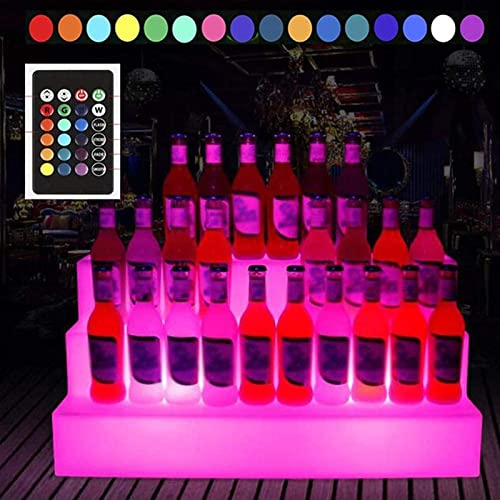 Espositore for bottiglie di vino con luce a LED, portabottiglie luminoso a 3 livelli RGB Portabottiglie luminoso cambiabile colorato, mensola for liquori illuminata for KTV Party Ba ricaricabile