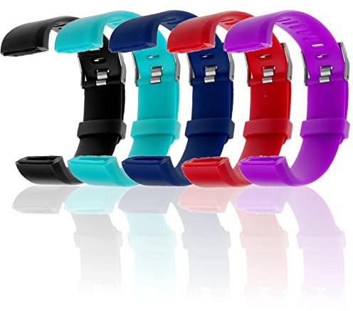 FOLODA Ersatz-Armbänder,Kompatibel mit ID115Plus Ersatzarmband aus Silikon für Smartwatch,verstellbare Ersatzarmbänder (5Stückc)