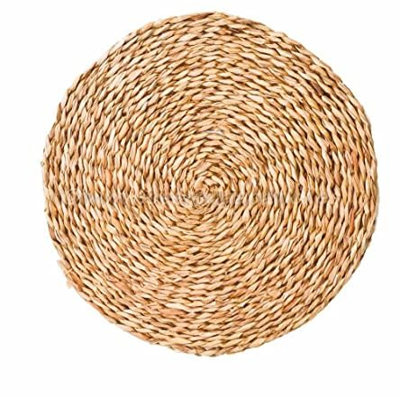 Cestería Aparici - Pack 6 Salvamanteles Individuales Redondos de Enea, Fibras Naturales (35 cm), Ecológicos, Sostenibles, Resistentes al Calor y Duraderos para Mesa