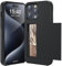 ACOCOBUY Compatible with iPhone 15 Pro Max Case with Card Holder Shockproof Protective Dual Layer Hidden Credit Card Slot Heavy Duty Wallet Phone Cover Armor Back Shell 6.7 inch for Men Women Black