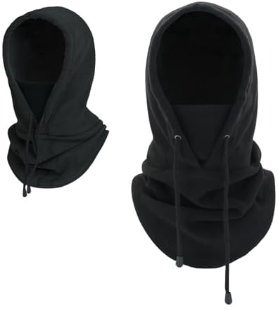 LINSOCLE Cagoule Hiver Home, Balaclava Chapeau, Cagoule Polaire Hiver, Bonnet Cache Cou, Bonnet Cagoule Capuche Coupe-Vent et Chaude pour Homme et Femme