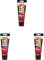 UniBond No More Nails Original, Heavy-Duty Mounting Adhesive, No Nails Strong Glue for Wood, Ceramic, Metal & More, White instant Grab Adhesive, 1 x 234g Tube (Pack of 3)