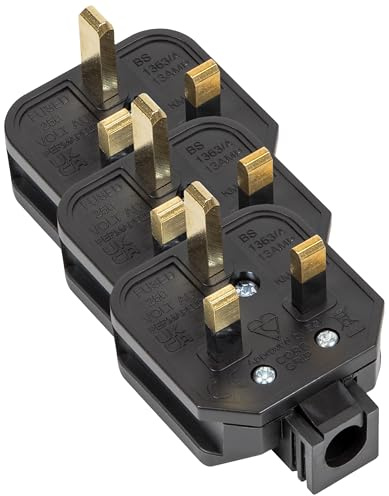 Sealey Pl/13/3S Rubber Plug 13Amp Extra Heavy-Duty (Pack of 3)