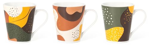 Royal Norfolk Abstrait Lot de 12 tasses en porcelaine, conique, 310cc