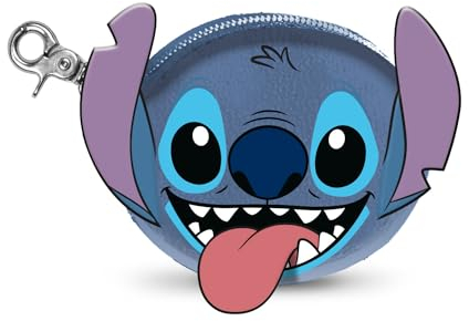 Disney Lilo et Stitch Tongue-Porte-Monnaie Ovale, Bleu, 13,5 x 10 cm