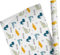Geschenkpapier Kinder – Motiv: Dinosaurier, blau – für Geschenke zum Geburtstag oder zu Weihnachten – Geschenkpapier für Mädchen und Jungen – Rolle: 47 cm breit, 3 m lang - Geschenkverpackung