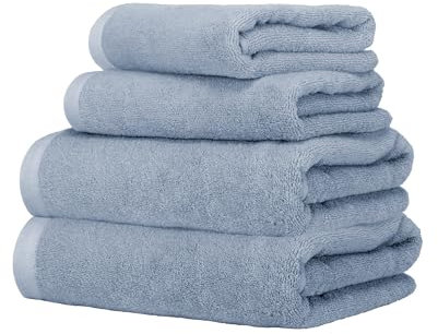 Ruggeri - Set Asciugamani 2 + 2 | Viso + Ospite | 100% Cotone Extra Morbido 500 gr - Let's Color! (Azzurro)