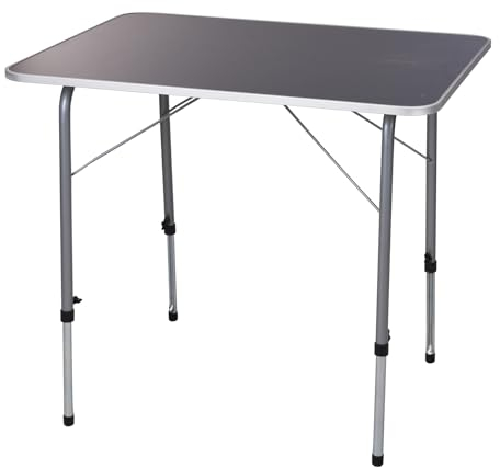 Mojawo XL Camping Klapptisch - Höhenverstellbare Tischfüße - Ultraleicht mit Aluminiumkante L80xB60xH50-70cm