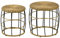 Outsunny Lot de 2 Tables Basses gigognes de Jardin Table d'appoint Ronde encastrables résine tressée Imitation rotin Kaki foncé