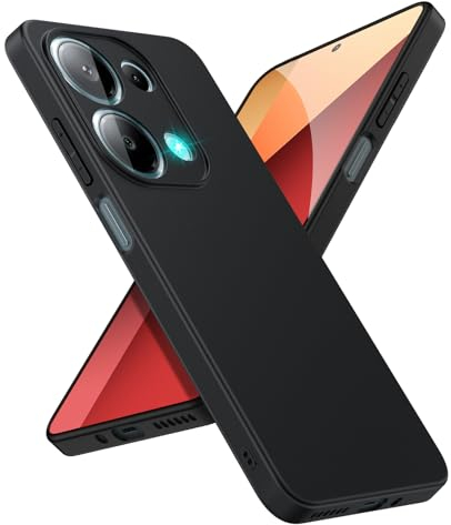 SineOrdo Coque Antichoc pour Xiaomi Redmi Note 13 Pro 4G / POCO M6 Pro 4G Étui Protection [Anti-Rayures] Ultra-Mince en Mat Silicone TPU Housse Anti-Jaune Case Noir