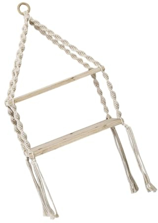 Ciieeo Lagerregale Aus Holz Hängender Halter Hängende Lagerregale Wandmontiertes Lagerregal Hängeregal Aus Holz 2-stöckiges Lagerregal Wandregale Zur Aufbewahrung Hölzern Bambus Teilung
