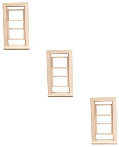 UPKOCH 3St Simulation von Türen und Fenstern Miniatur-Fensterrahmen heim Abs spielhaus zubehör draußen spielhaus Accessoires Dekorationen Wohnkultur Puppenmöbel Puppenfenster Cosplay